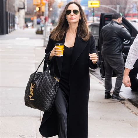 angelina jolie ysl uptown tote|angelina jolie mini tote.